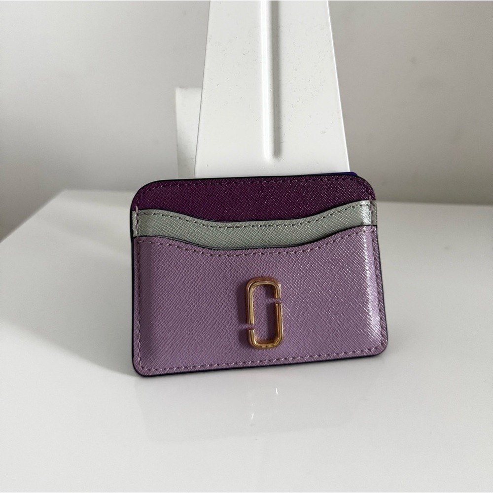 Purple and Gray Cardholder with Gold Accent